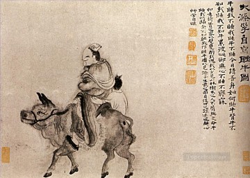 Shitao back home after a night of drunkenness 1707 traditional Chinese Oil Paintings